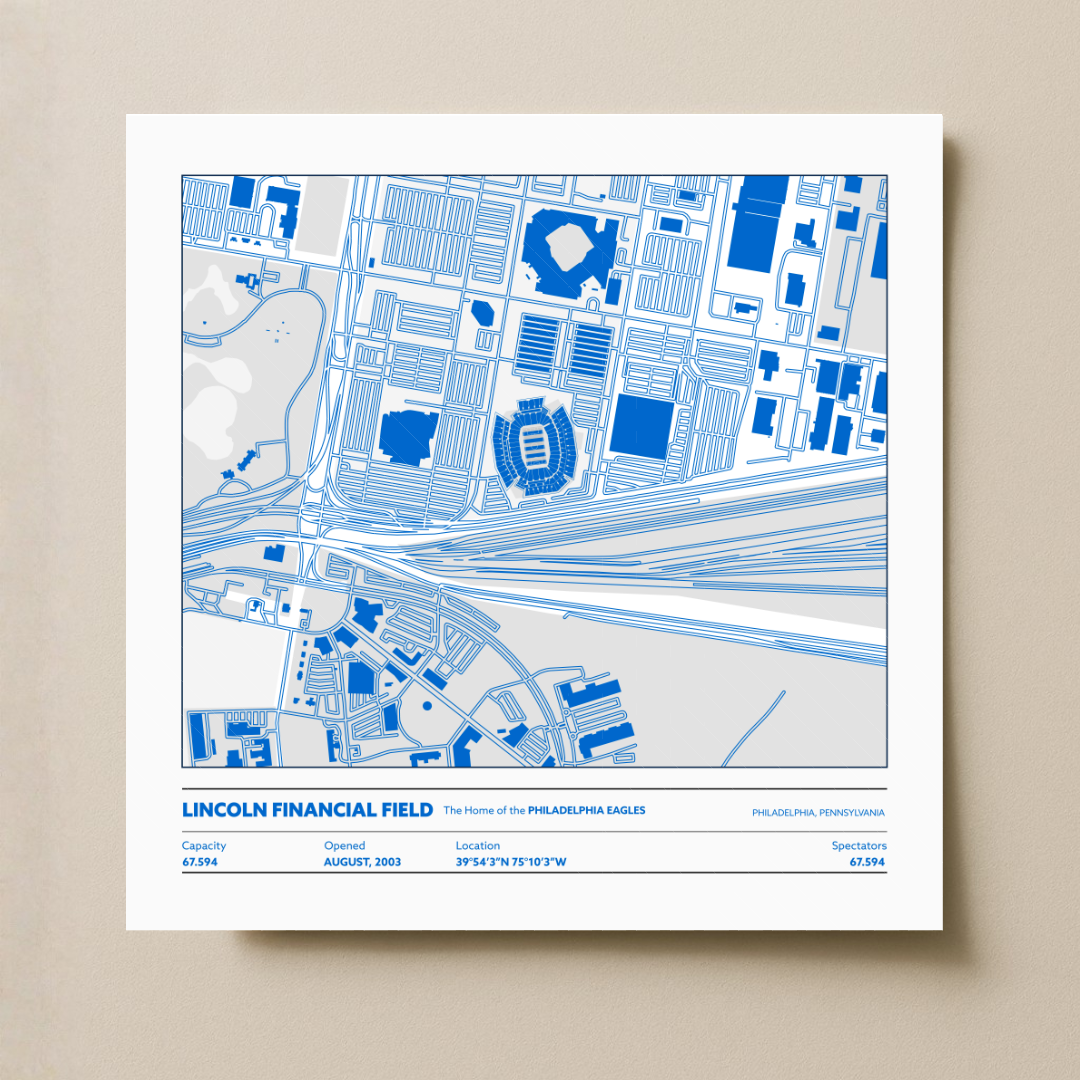 Lincoln Financial Field Soccer Stadium - City Map Light