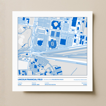 Lincoln Financial Field Soccer Stadium - City Map Light