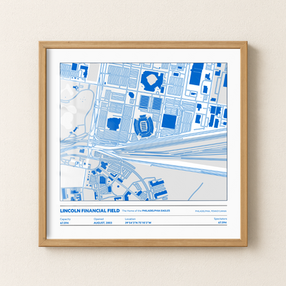 Lincoln Financial Field Soccer Stadium - City Map Light