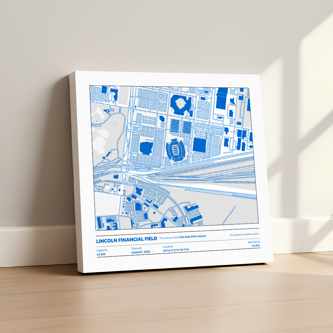 Lincoln Financial Field Soccer Stadium - City Map Light