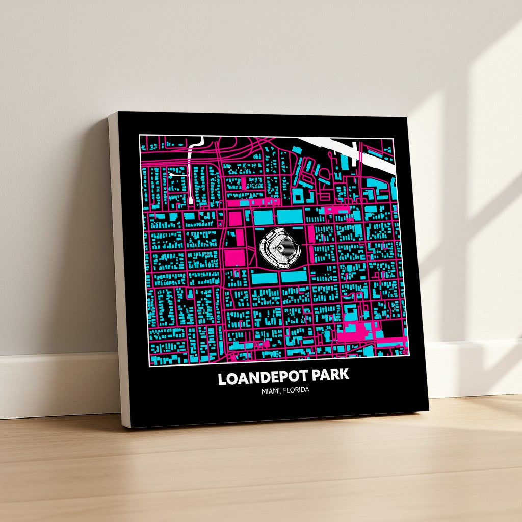 Loandepot Park - City Connect City Map Dark