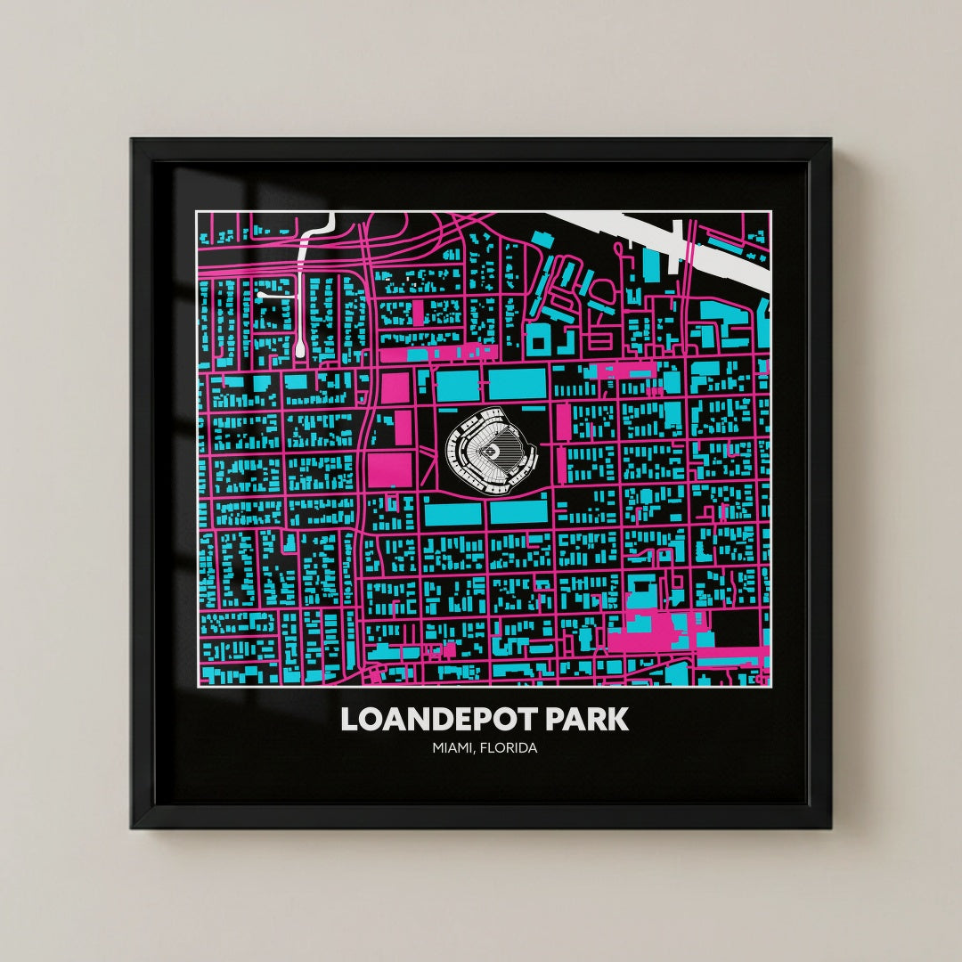 Loandepot Park - City Connect City Map Dark