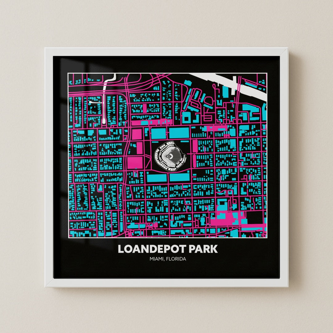 Loandepot Park - City Connect City Map Dark