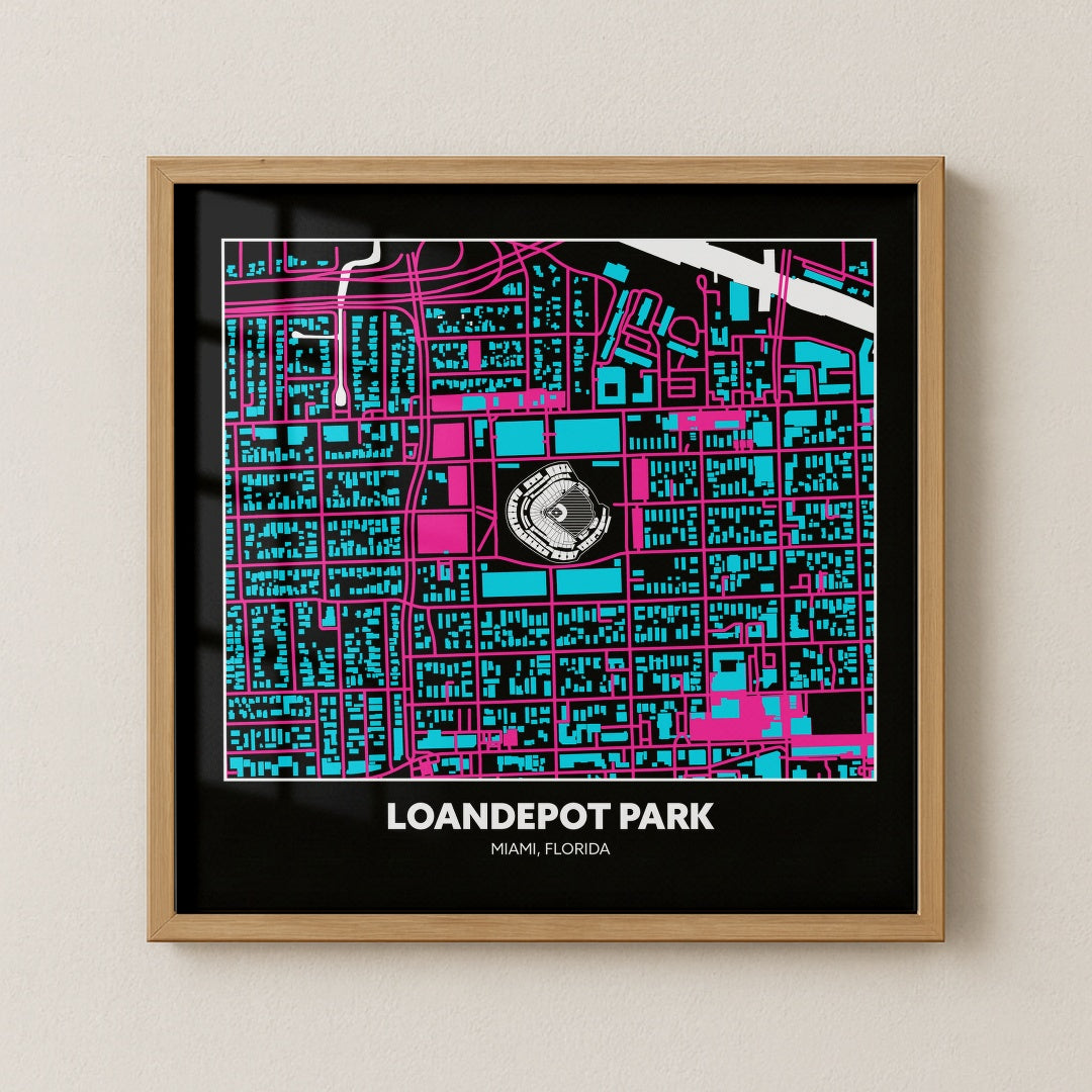 Loandepot Park - City Connect City Map Dark