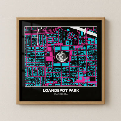 Loandepot Park - City Connect City Map Dark
