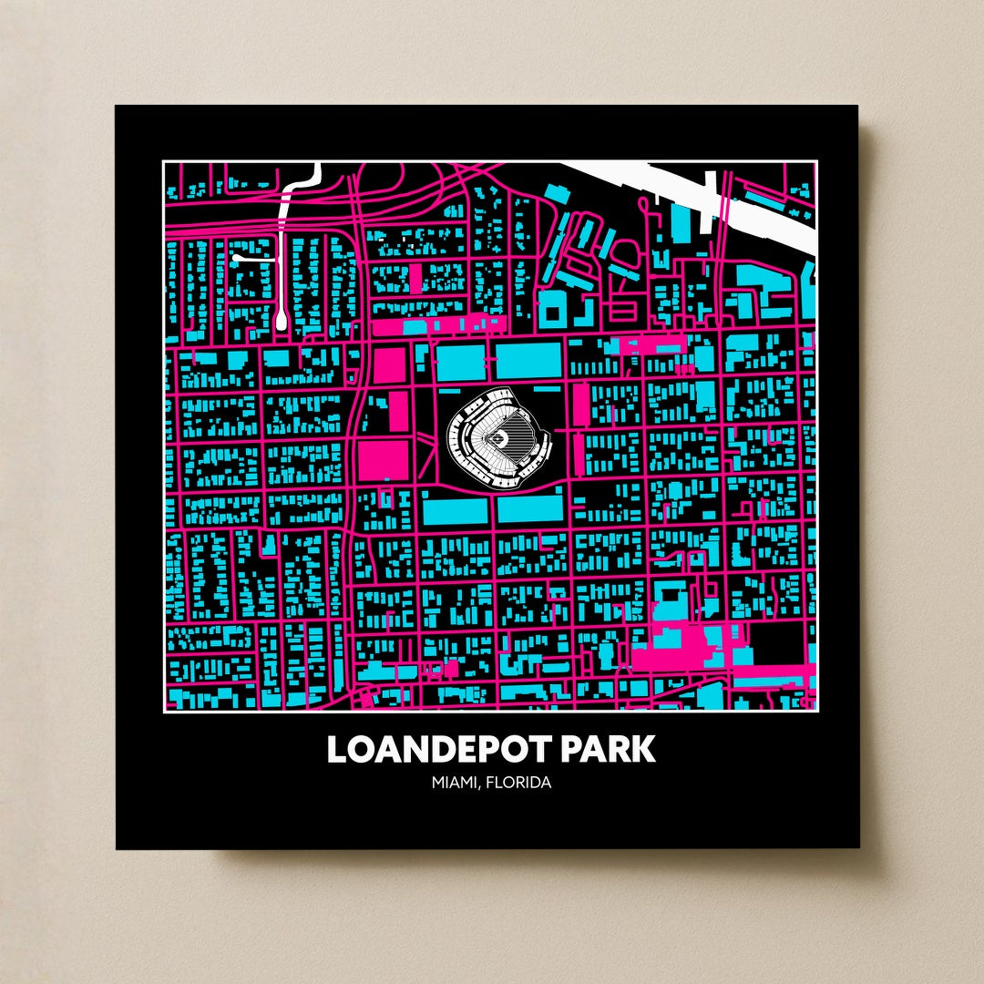 Loandepot Park - City Connect City Map Dark