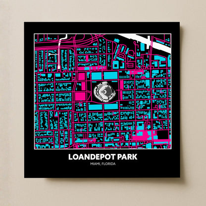 Loandepot Park - City Connect City Map Dark