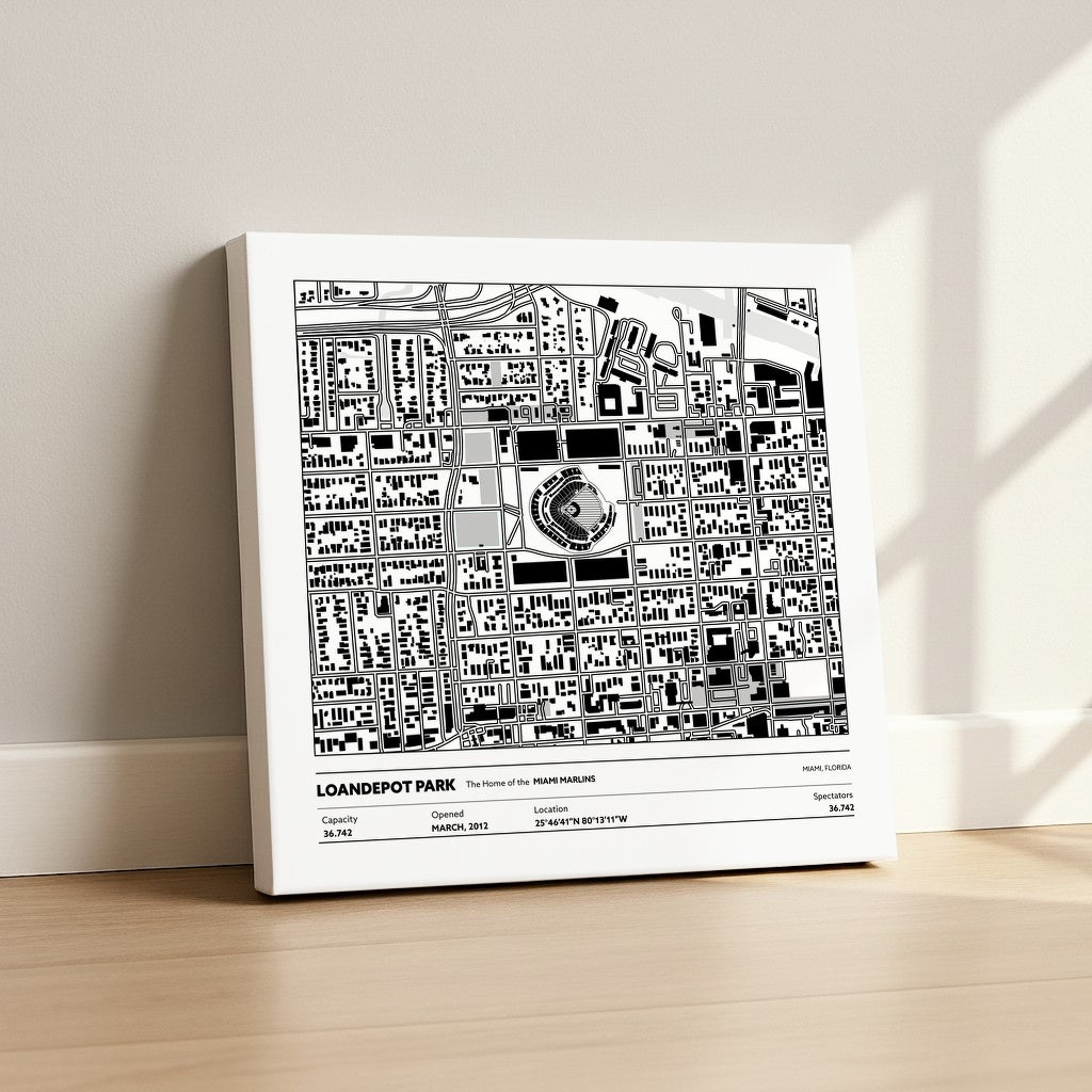 Loandepot Park Stadium - City Map Light