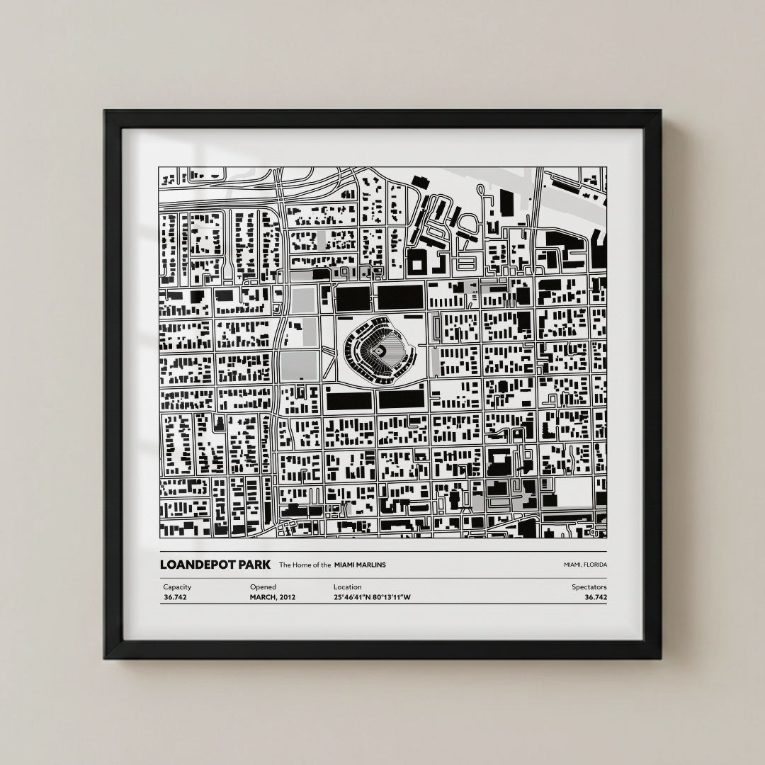 Loandepot Park Stadium - City Map Light