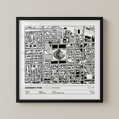 Loandepot Park Stadium - City Map Light