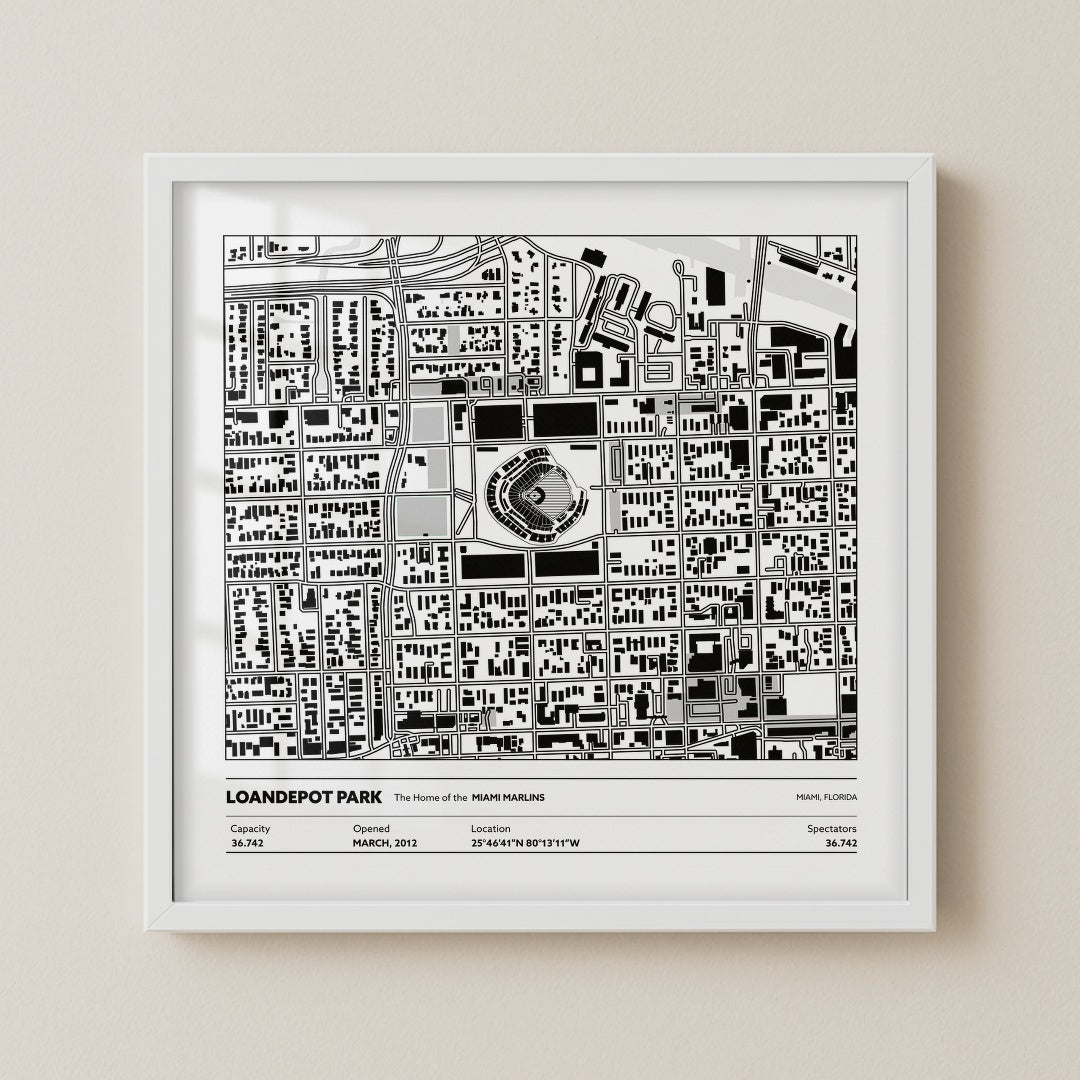 Loandepot Park Stadium - City Map Light