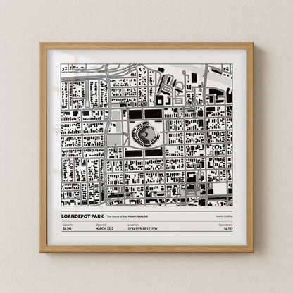 Loandepot Park Stadium - City Map Light