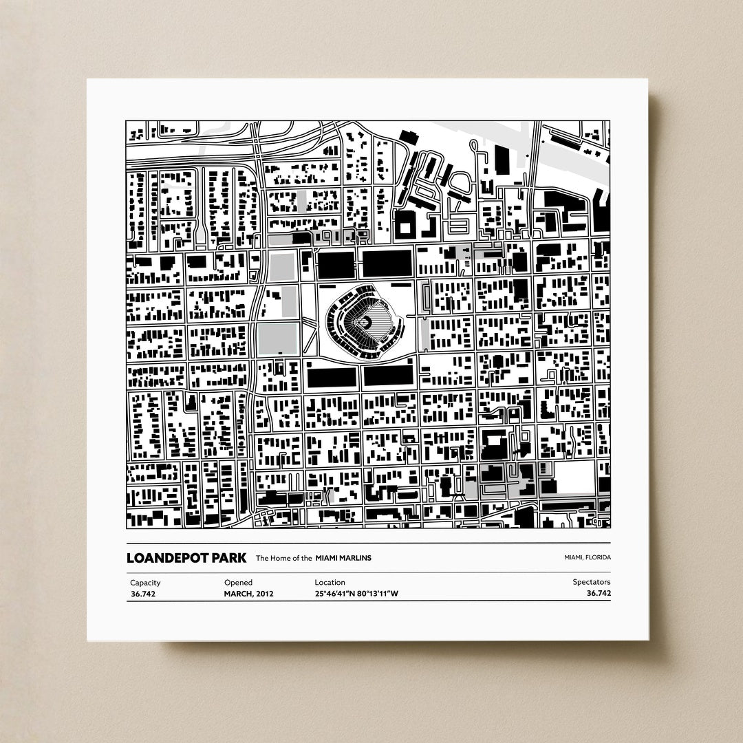 Loandepot Park Stadium - City Map Light