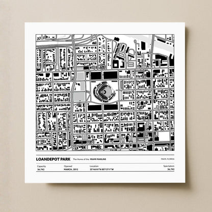 Loandepot Park Stadium - City Map Light