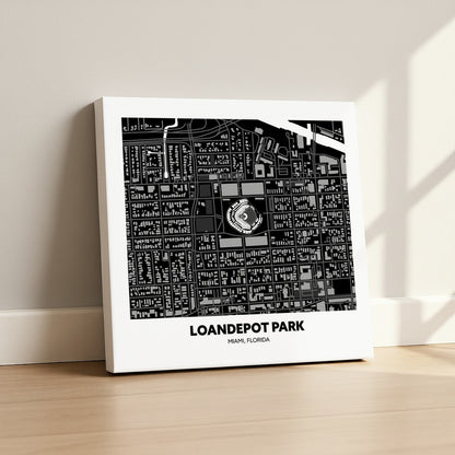 Loandepot Park Stadium - City Map Dark