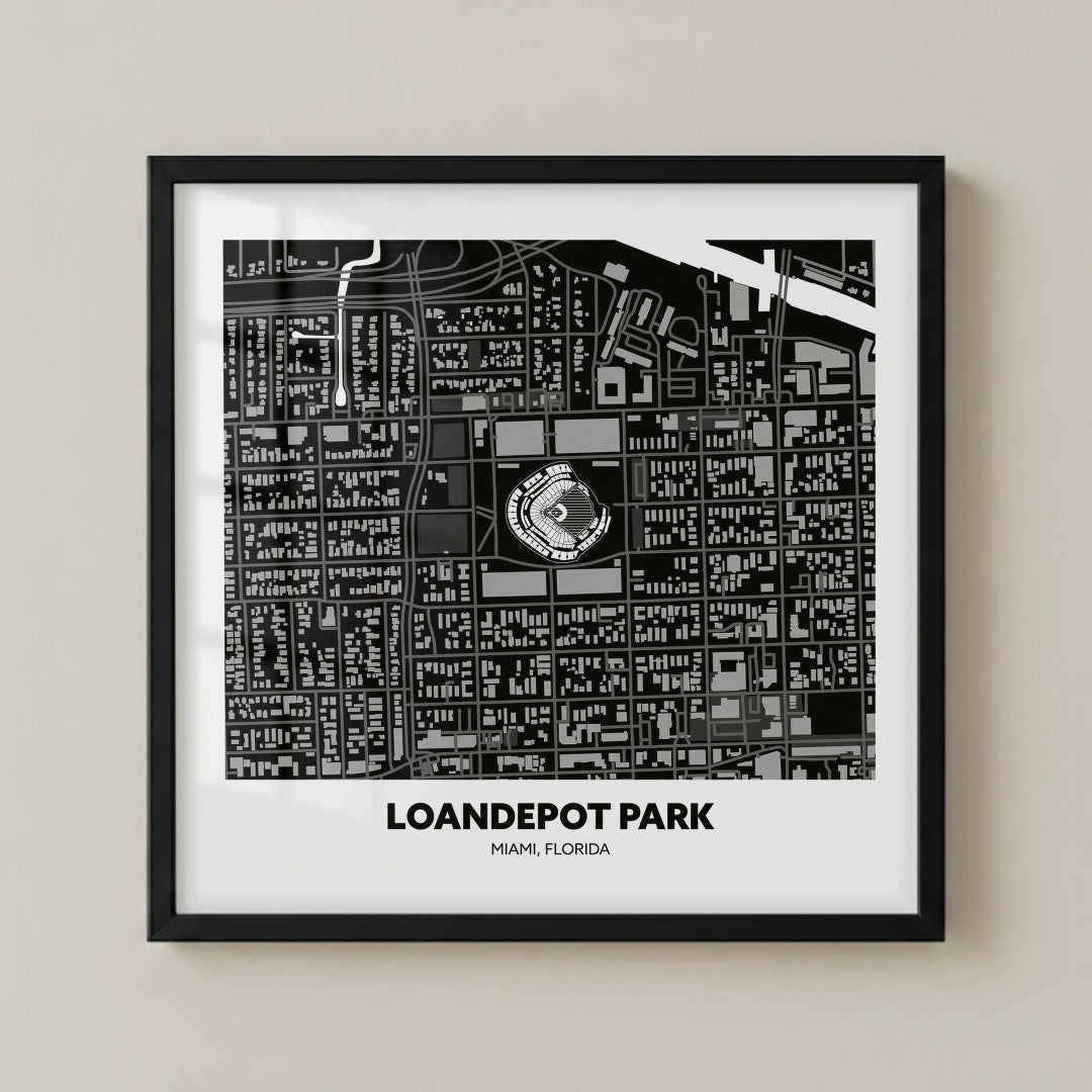 Loandepot Park Stadium - City Map Dark