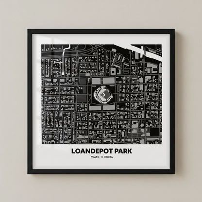 Loandepot Park Stadium - City Map Dark