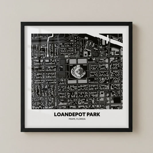 Loandepot Park Stadium - City Map Dark