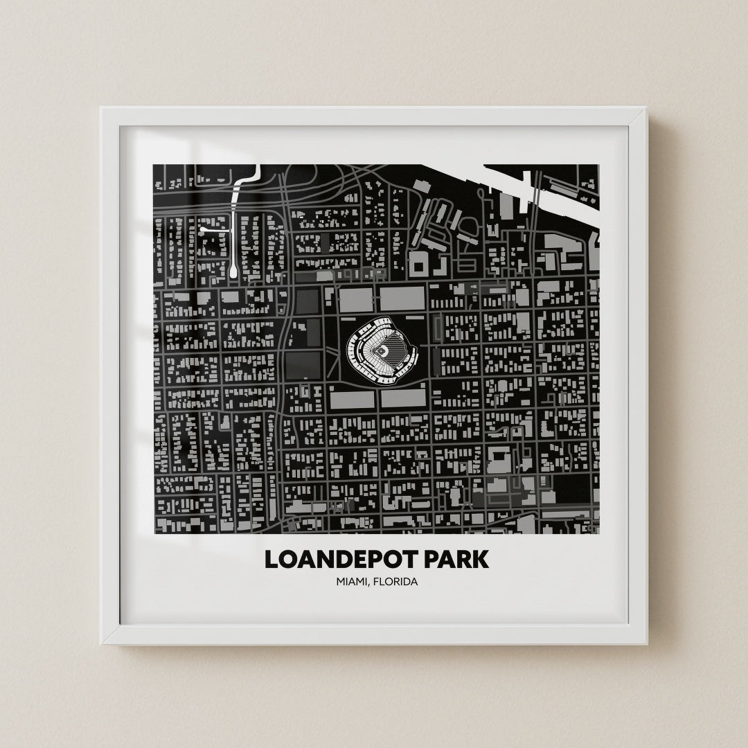 Loandepot Park Stadium - City Map Dark