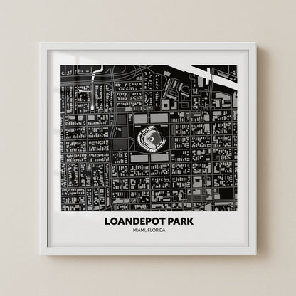 Loandepot Park Stadium - City Map Dark