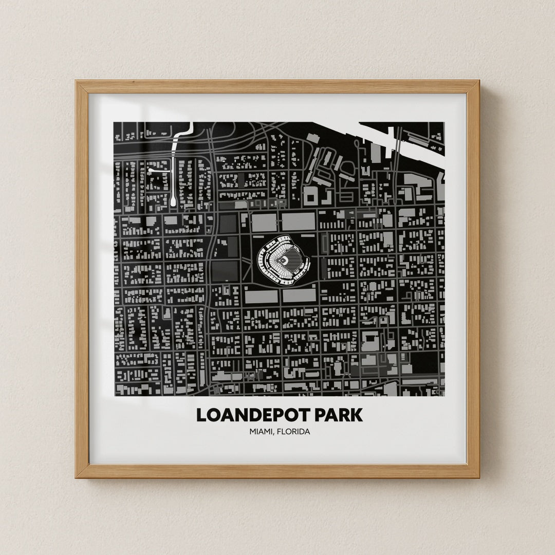 Loandepot Park Stadium - City Map Dark