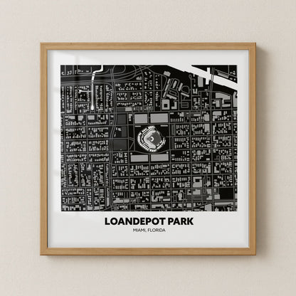 Loandepot Park Stadium - City Map Dark
