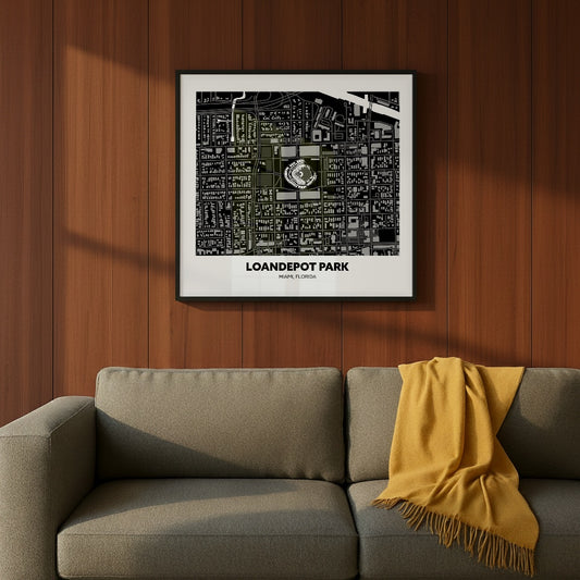 Loandepot Park Stadium - City Map Dark