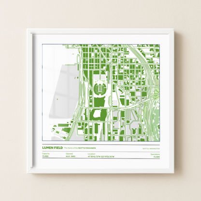 Lumen Field Soccer Stadium - City Map Light
