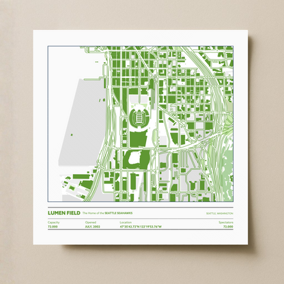 Lumen Field Soccer Stadium - City Map Light