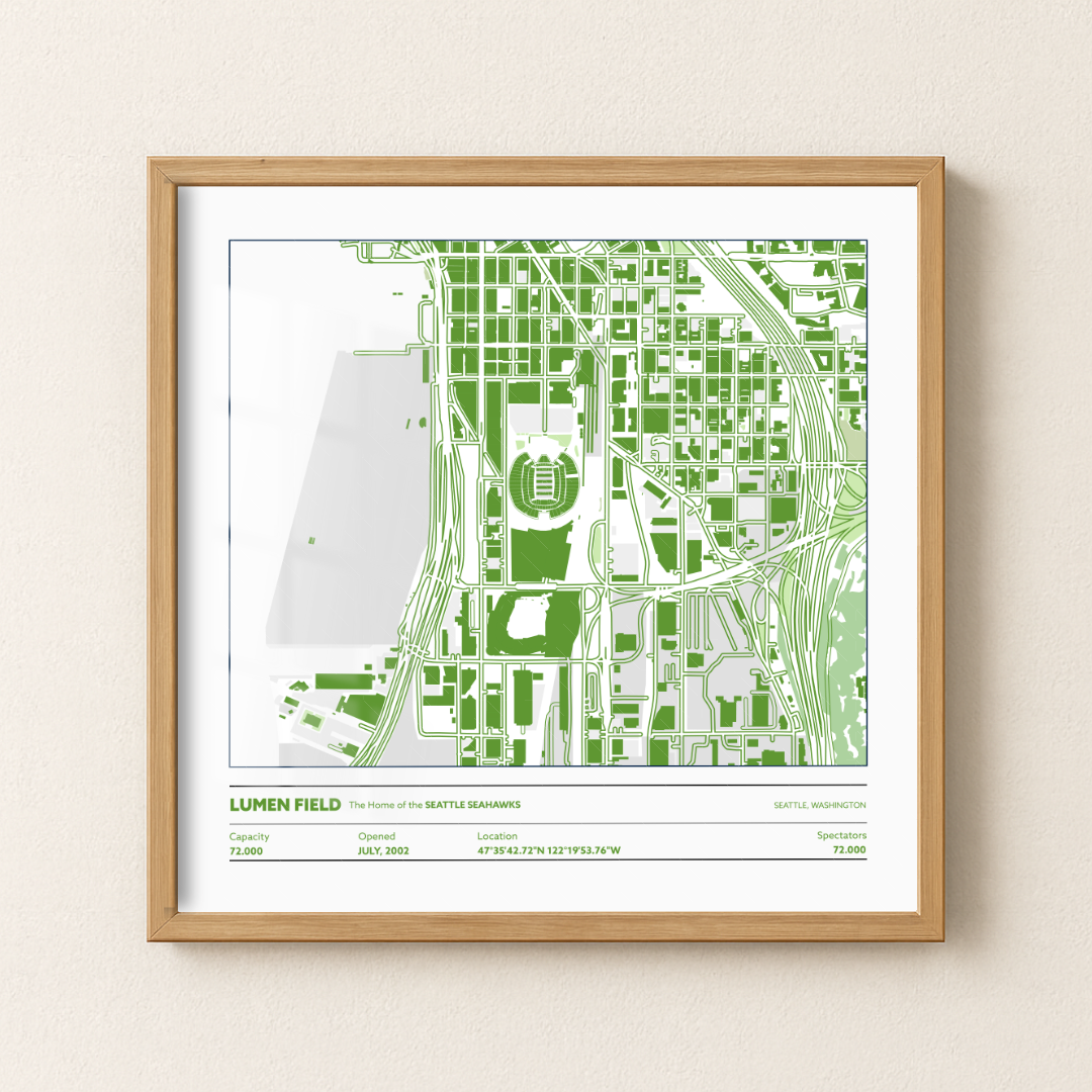 Lumen Field Soccer Stadium - City Map Light