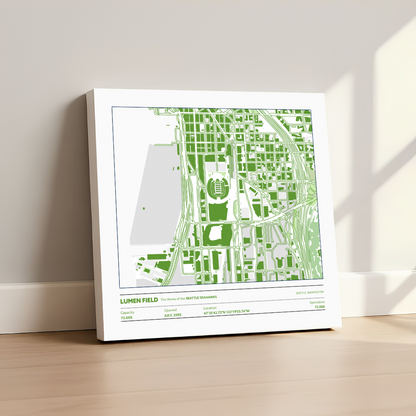 Lumen Field Soccer Stadium - City Map Light