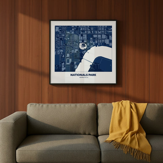 Nationals Park Stadium - City Map Dark