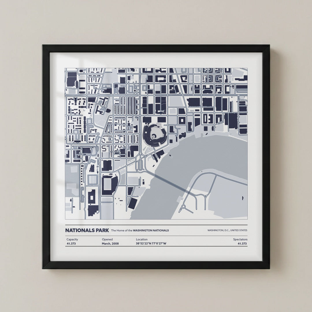 Nationals Park Stadium - City Map Light