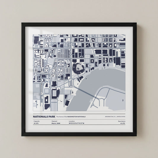 Nationals Park Stadium - City Map Light