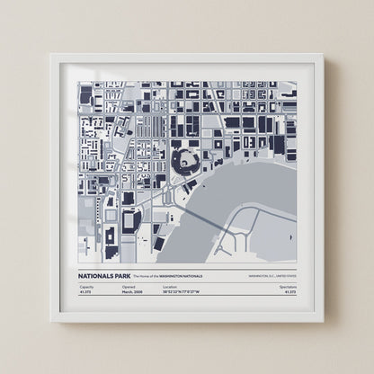 Nationals Park Stadium - City Map Light