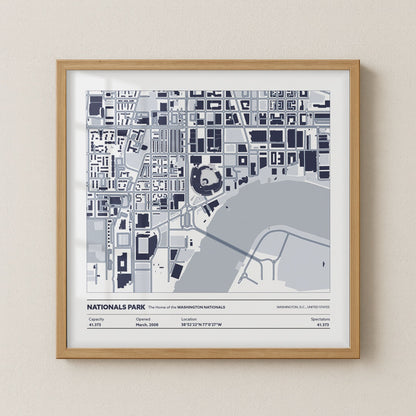 Nationals Park Stadium - City Map Light