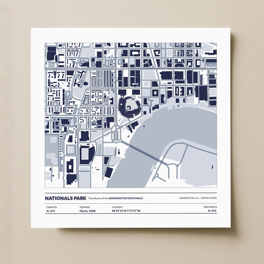 Nationals Park Stadium - City Map Light