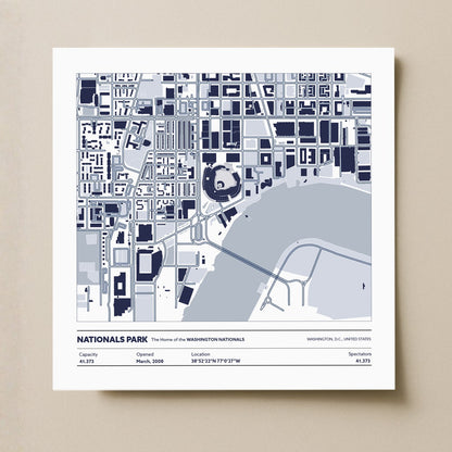 Nationals Park Stadium - City Map Light