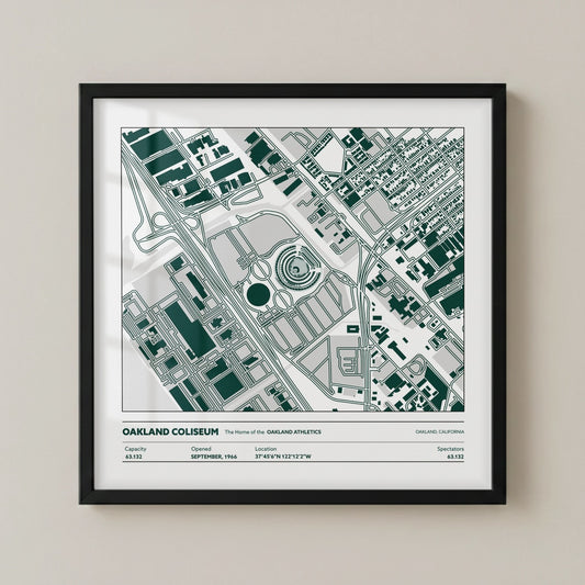 Oakland Coliseum Stadium - City Map Light