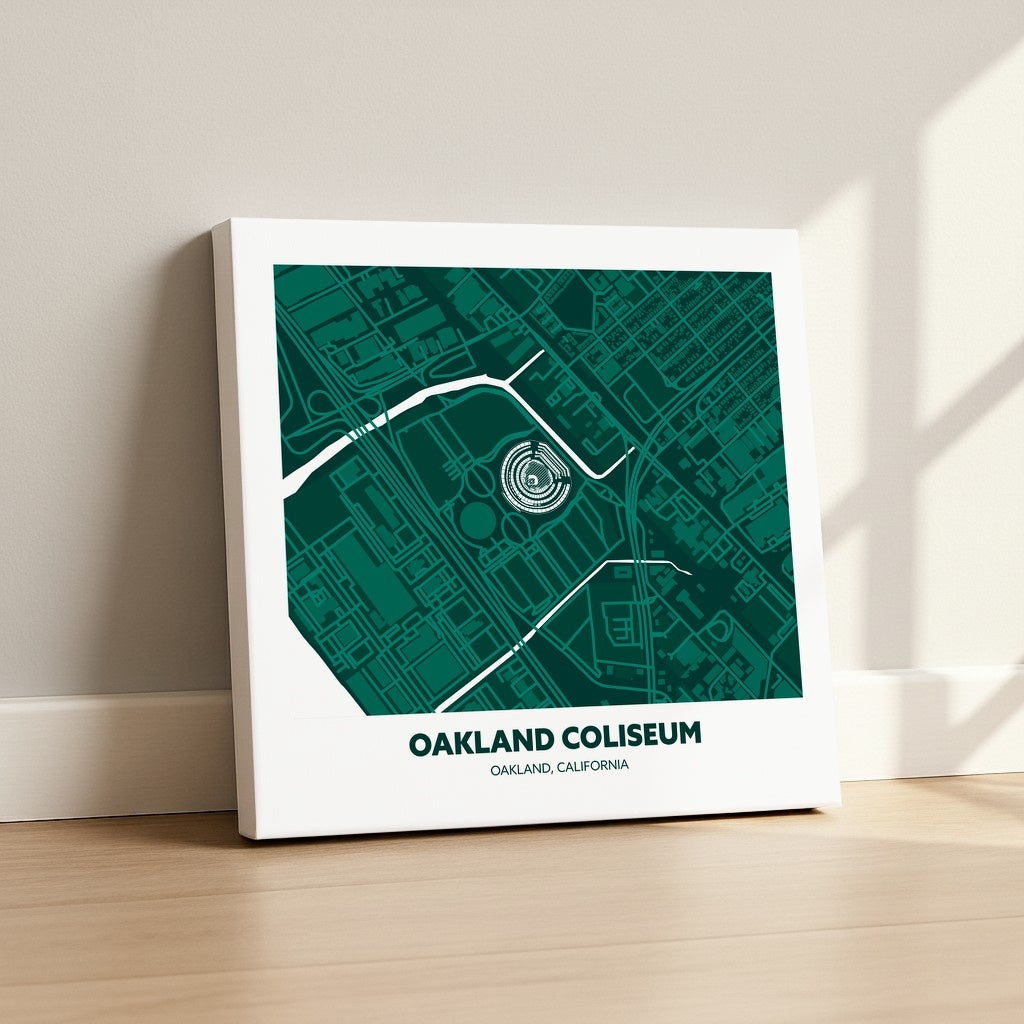 Oakland Coliseum Stadium - City Map Dark