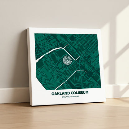 Oakland Coliseum Stadium - City Map Dark