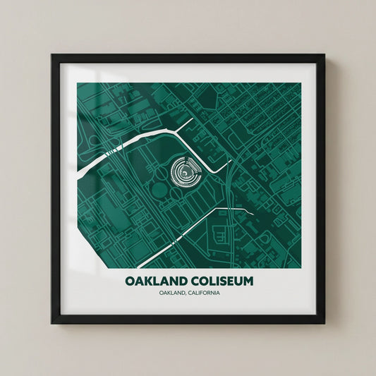 Oakland Coliseum Stadium - City Map Dark