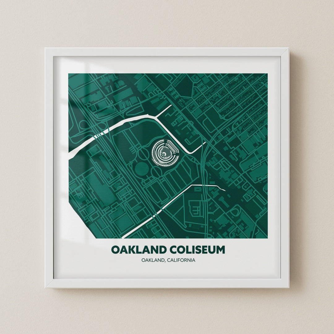 Oakland Coliseum Stadium - City Map Dark
