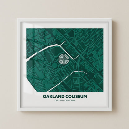 Oakland Coliseum Stadium - City Map Dark