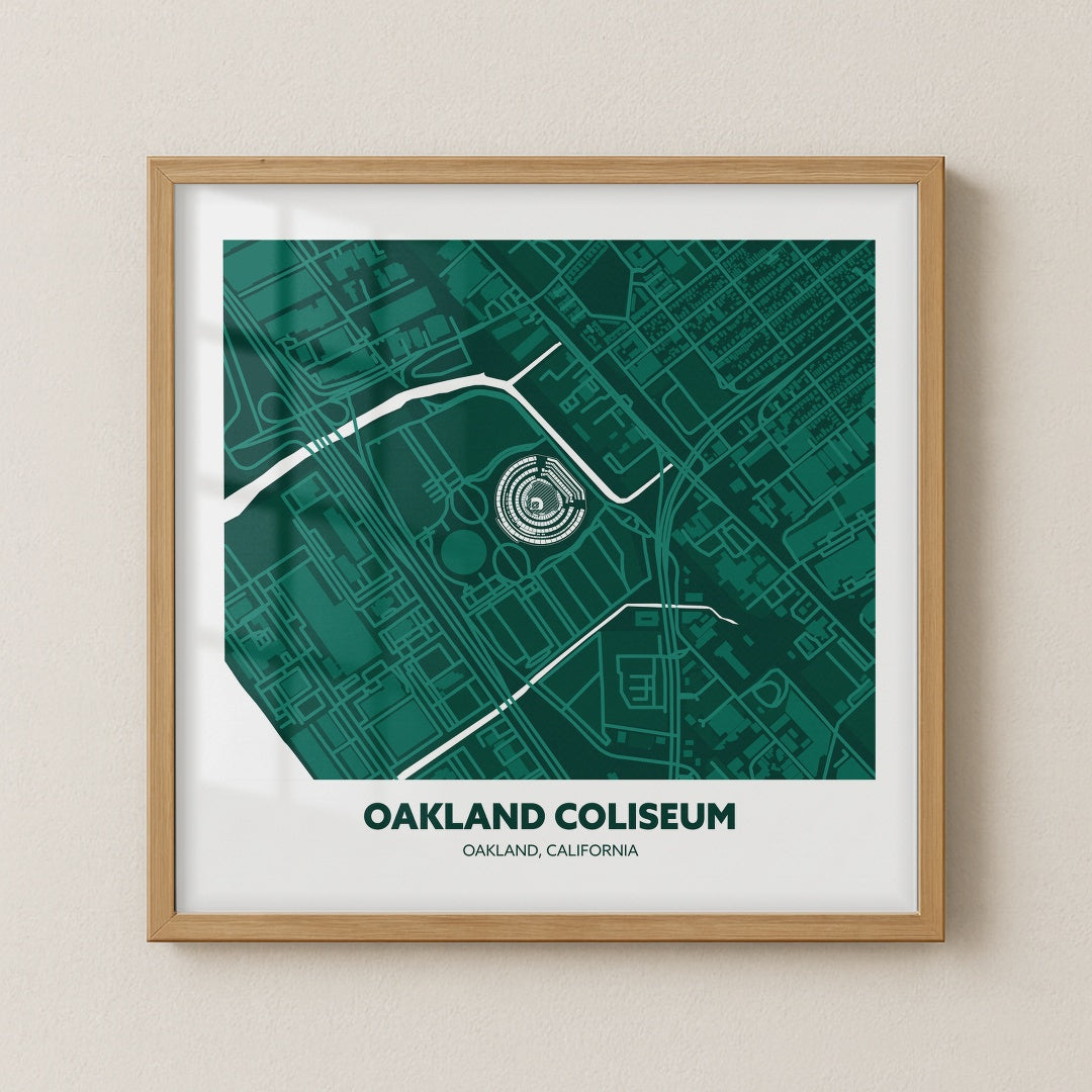 Oakland Coliseum Stadium - City Map Dark