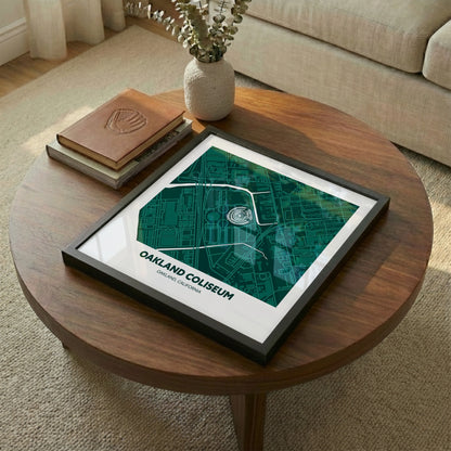 Oakland Coliseum Stadium - City Map Dark