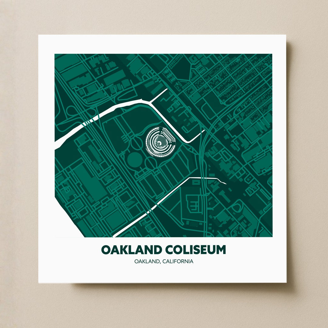 Oakland Coliseum Stadium - City Map Dark