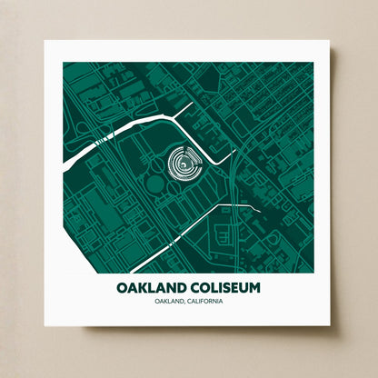 Oakland Coliseum Stadium - City Map Dark