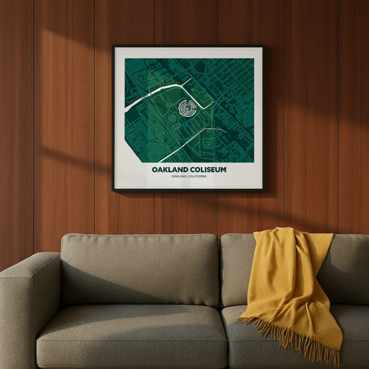 Oakland Coliseum Stadium - City Map Dark