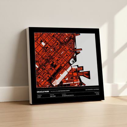 Oracle Park Stadium - City Map Dark v2